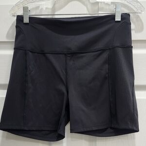 Athleta Allyson Felix Black Tight Compression Shorts Sz Med Running Yoga Gym